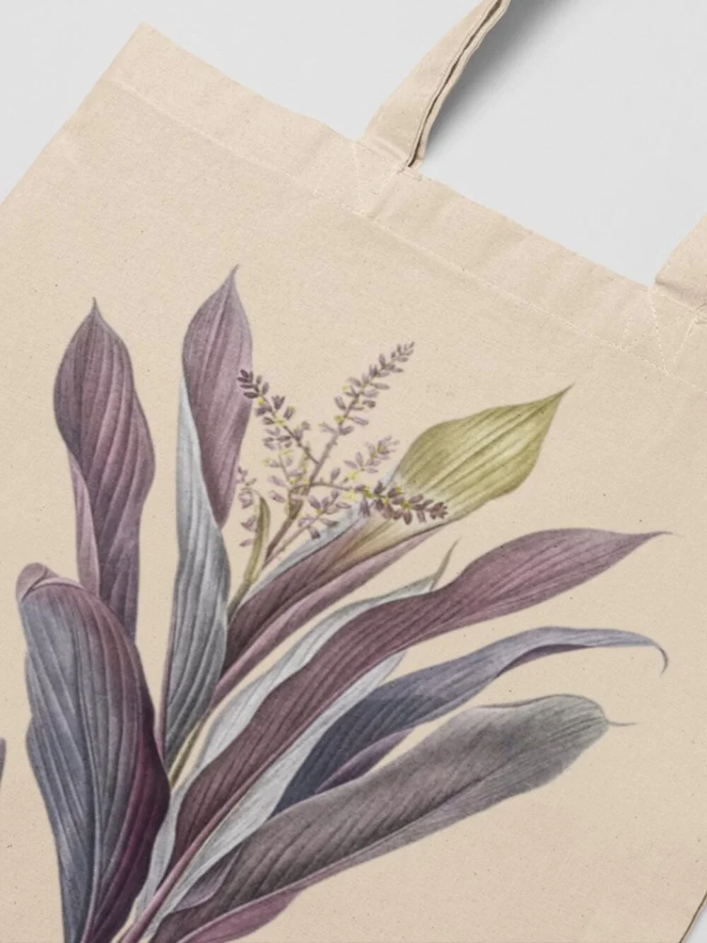 Ti Plant Vintage Floral Print Graphic Canvas Tote Bag